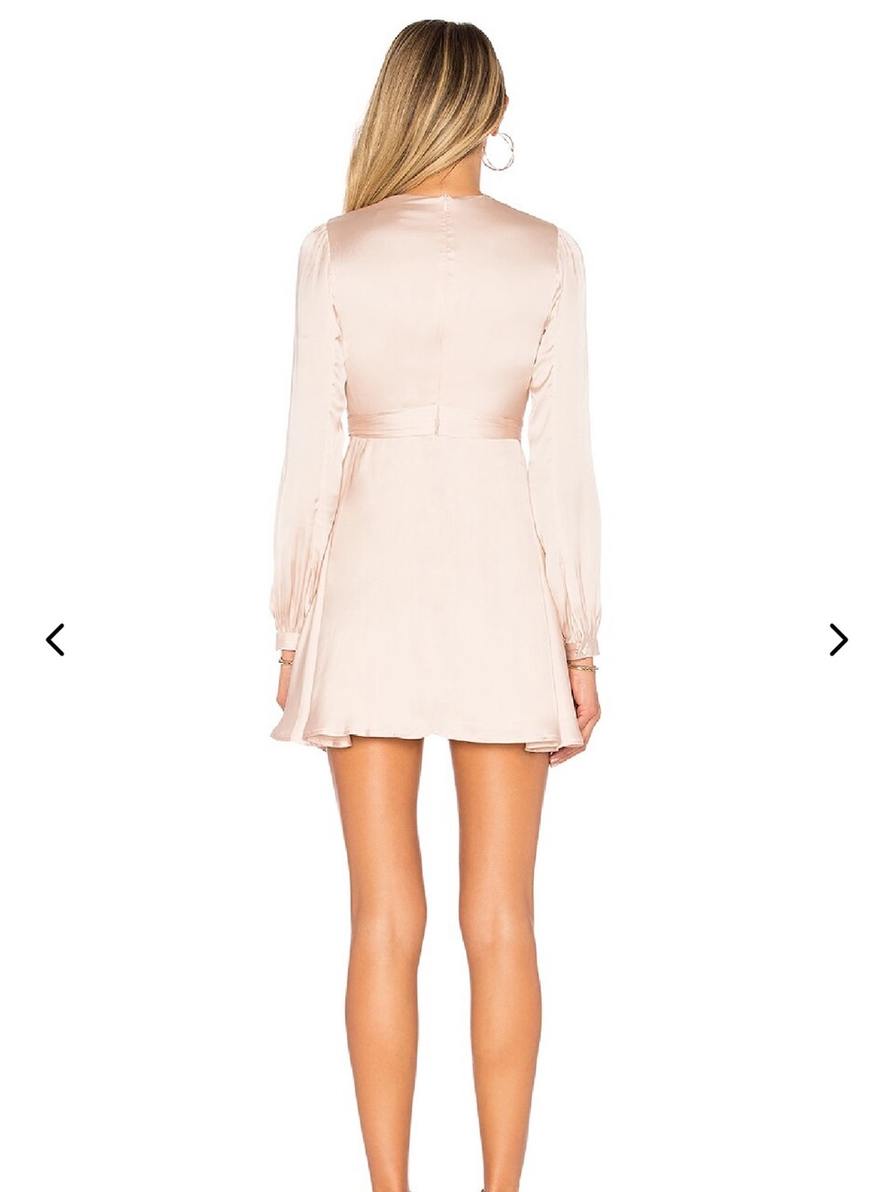 Lovers + Friends Blush Satin V-Neck Mini Dress - Picture 3 of 9